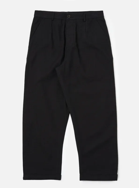 Black Organic Canvas Super Chino made by Universal Works