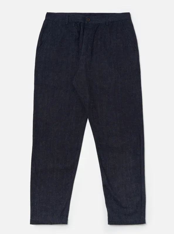 Indigo Brushed Denim Military Chino sold by Universal Works