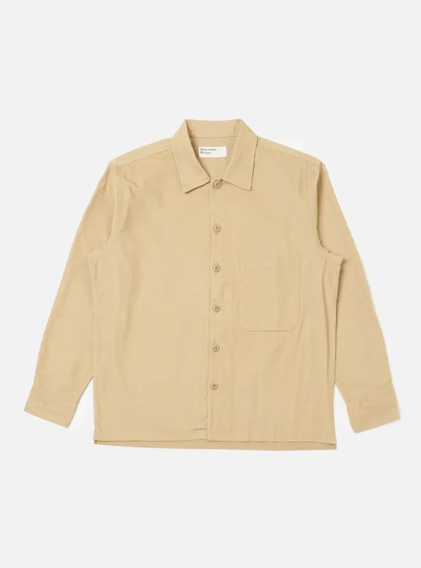 Sand Organic Fine Cord Fatigue Shirt sold by Universal Works