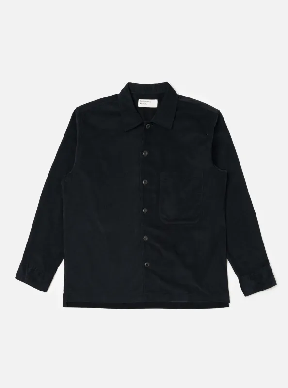 Black Organic Fine Cord Fatigue Shirt sold by Universal Works