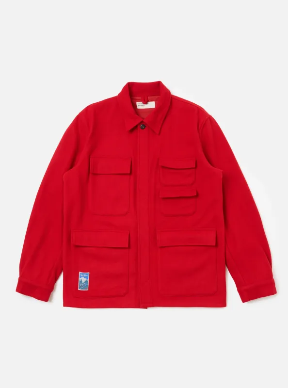 Embroidered Red Mowbray Military Fatigue Jacket sold by Universal Works