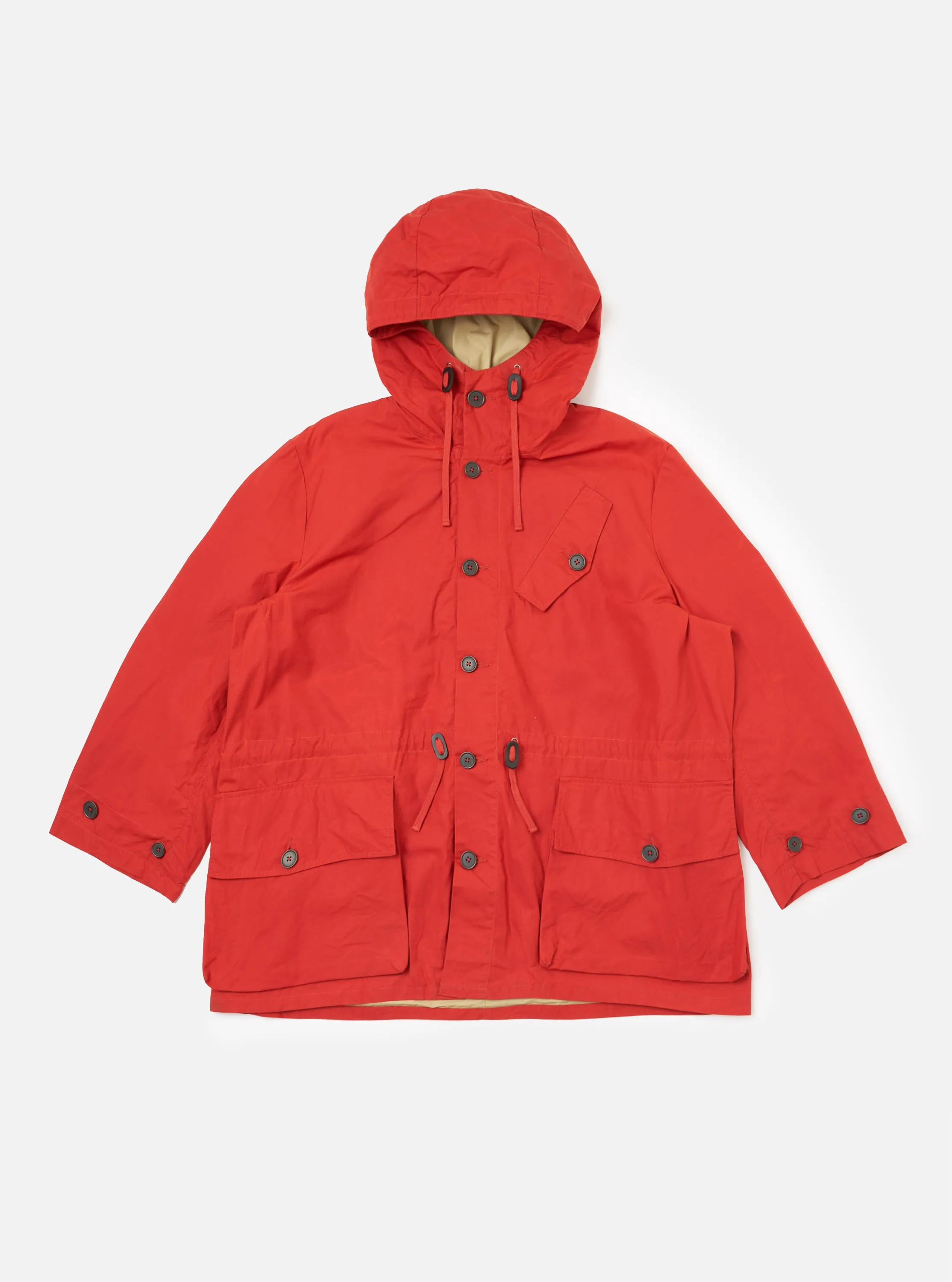 Orange British Wax Cotton Boston Parka sold by Universal Works