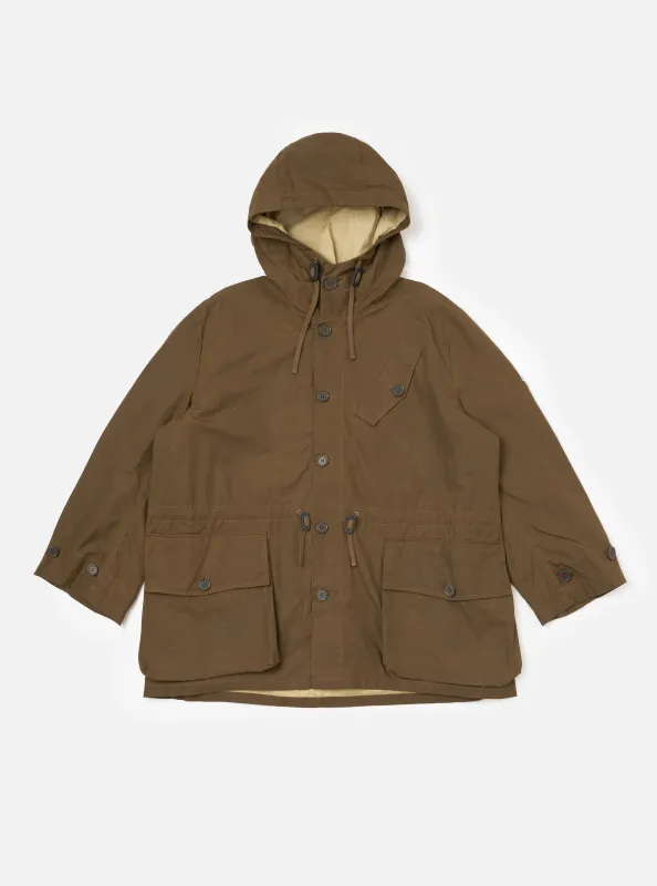Brown British Wax Cotton Boston Parka sold by Universal Works