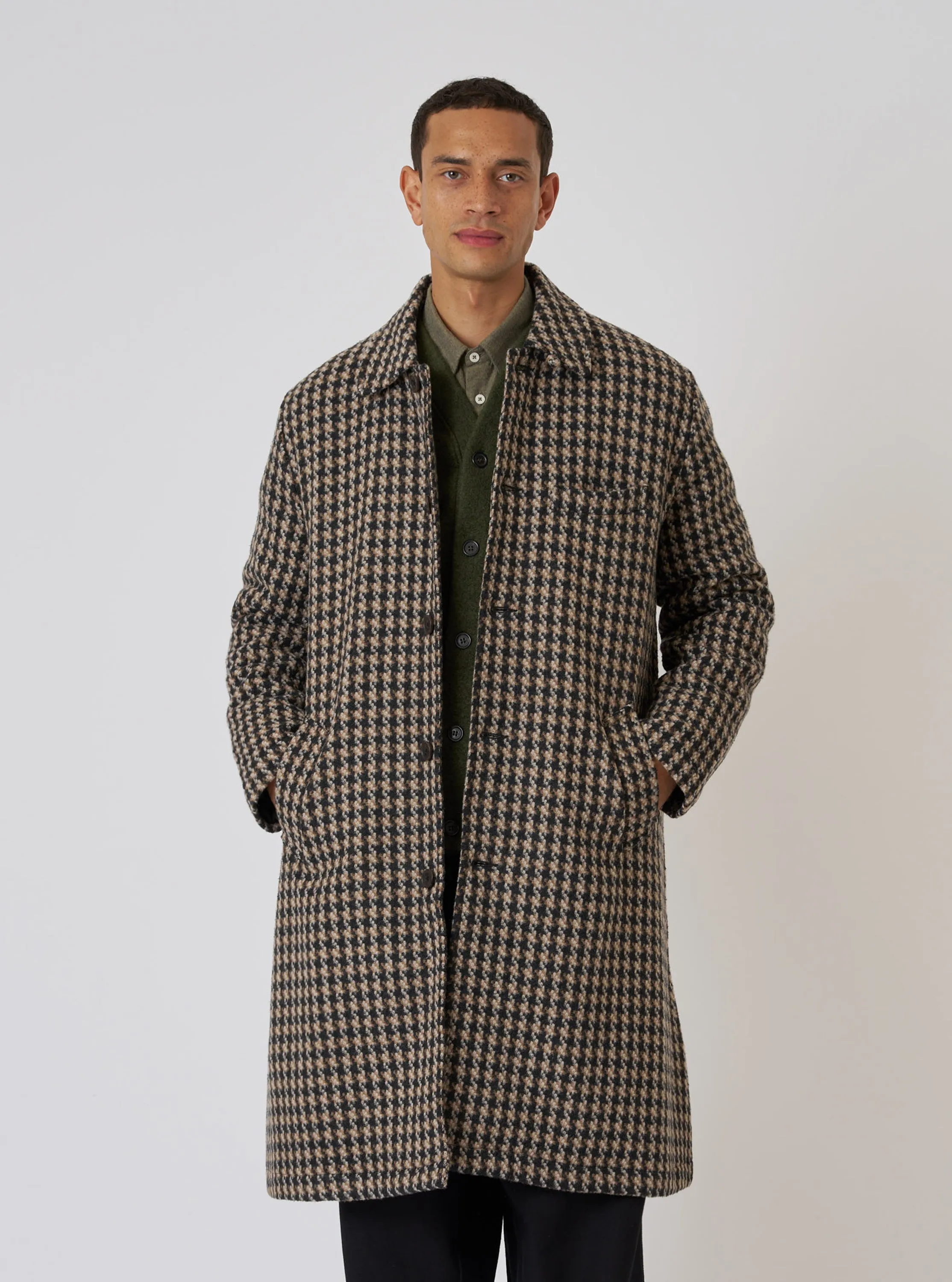 Sand Cortina Tweed Long Swing Coat sold by Universal Works product image thumbnail 2