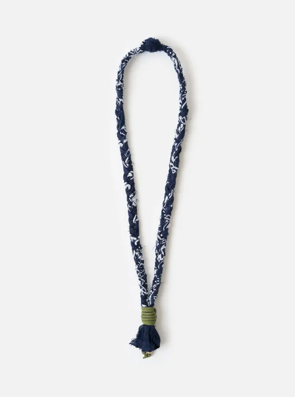 Hanami of Rome Blue/Military Green Leather Bandana Necklace No.57 sold by Universal Works