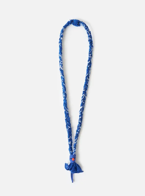 Hanami of Rome Blue Royal Leather/Peach Bead Bandana Necklace No.55 sold by Universal Works