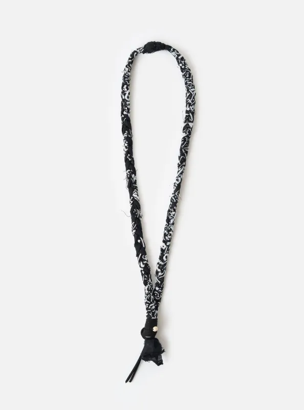 Hanami of Rome Black/Black Leather/White Turquoise Bead Bandana Necklace No.48 sold by Universal Works
