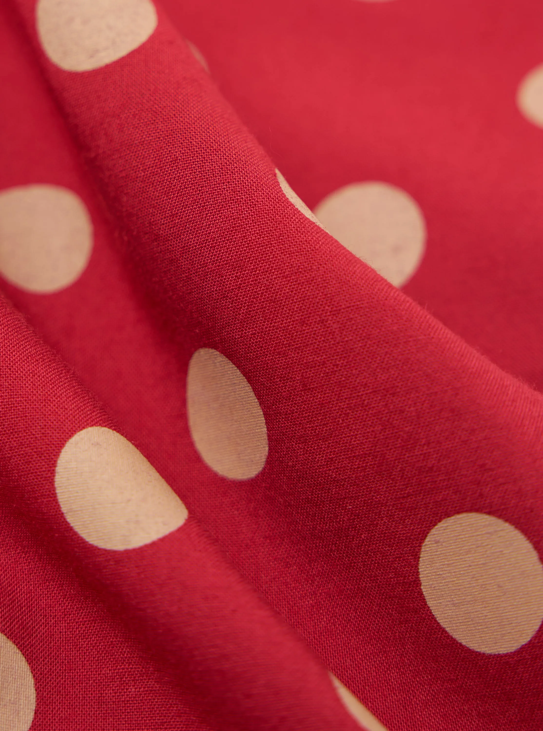 Red Bold Dot Print Rayon Evening Scarf sold by Universal Works product image thumbnail 3