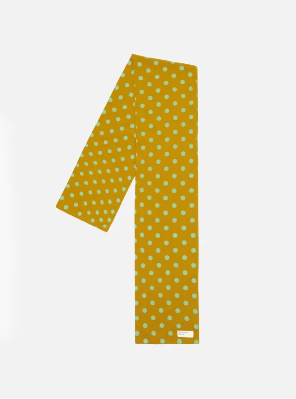Mustard Bold Dot Print Rayon Evening Scarf sold by Universal Works