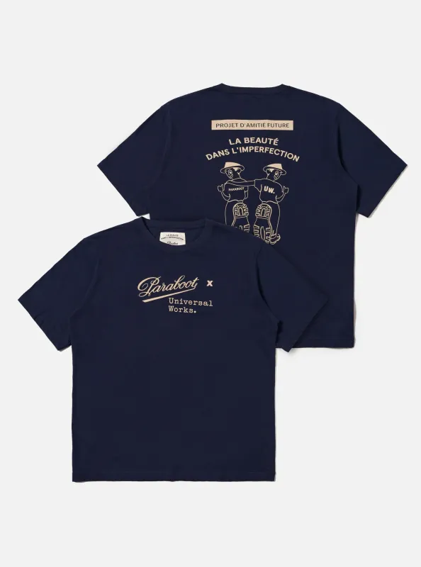 Paraboot x Universal Works Navy Single Jersey Short Sleeve Tee sold by Universal Works