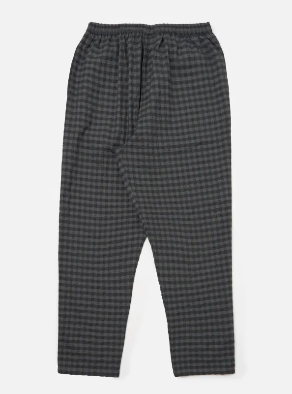 Charcoal/Navy Seersucker Plaid Pyjama Pant sold by Universal Works