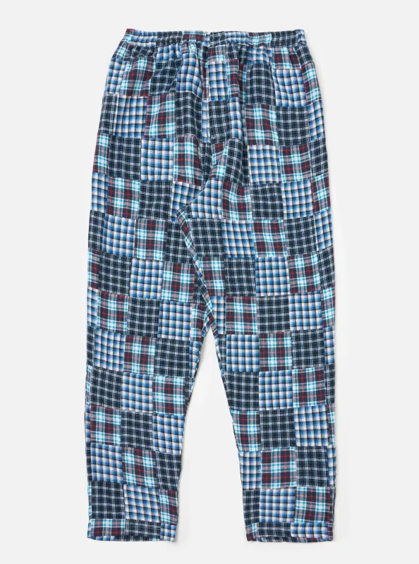 Blue Brushed Patchwork Pyjama Pant sold by Universal Works