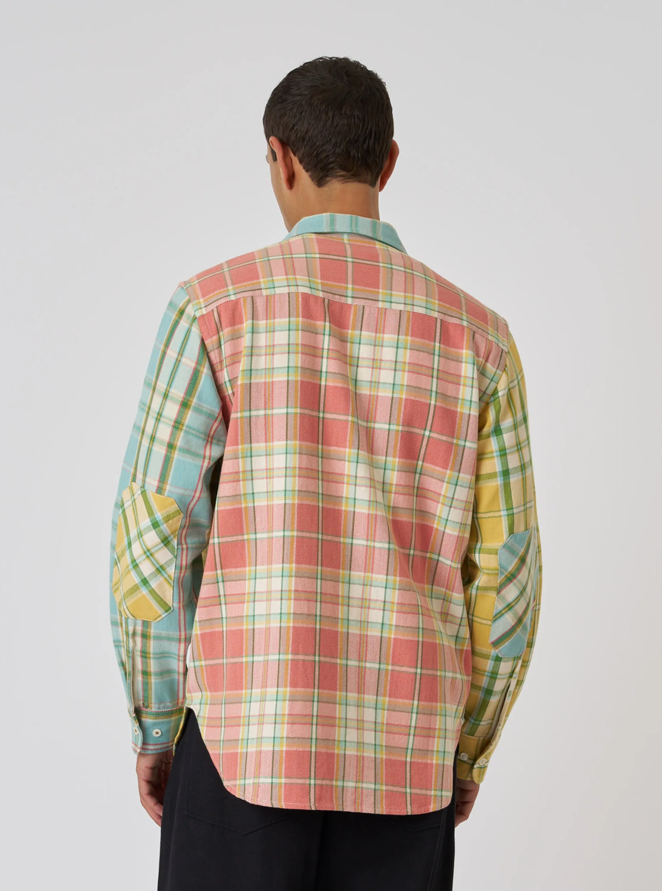 Faded Mixed Check Panel Shirt sold by Universal Works product image thumbnail 3