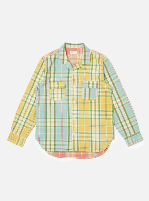 Faded Mixed Check Panel Shirt made by Universal Works
