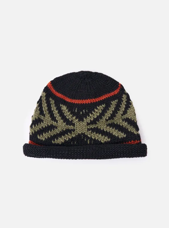 cableami® Black Wool Jacquard Watch Cap sold by Universal Works