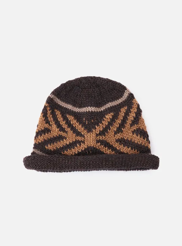 cableami® Brown Wool Jacquard Watch Cap sold by Universal Works