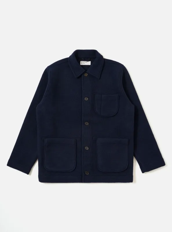 Navy Techno Melton Plain Field Jacket sold by Universal Works