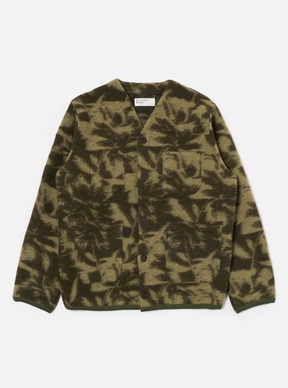 Green/Pale Green Studio Fleece Cardigan sold by Universal Works