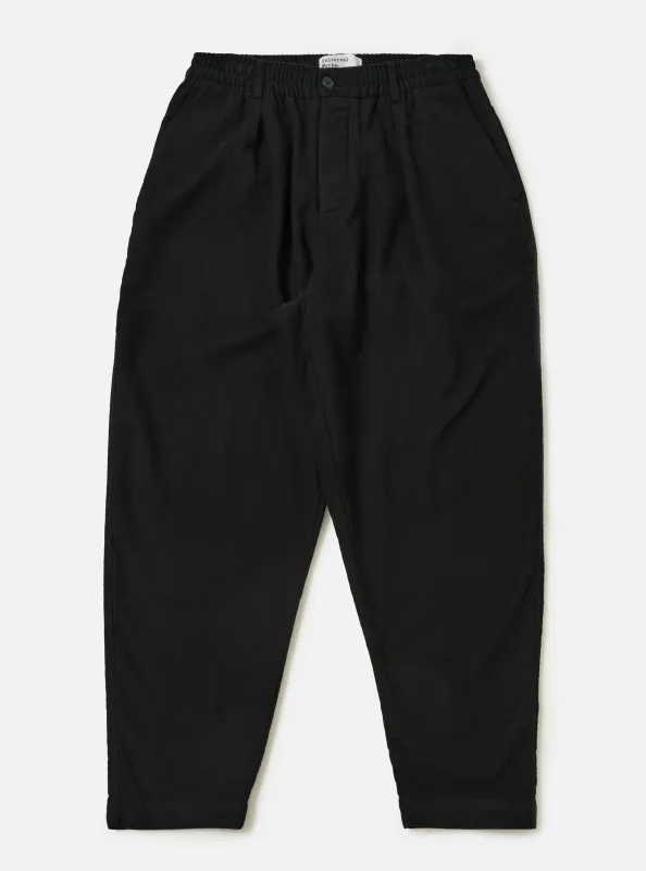 Black Comfort Moleskin Pleated Track Pant sold by Universal Works