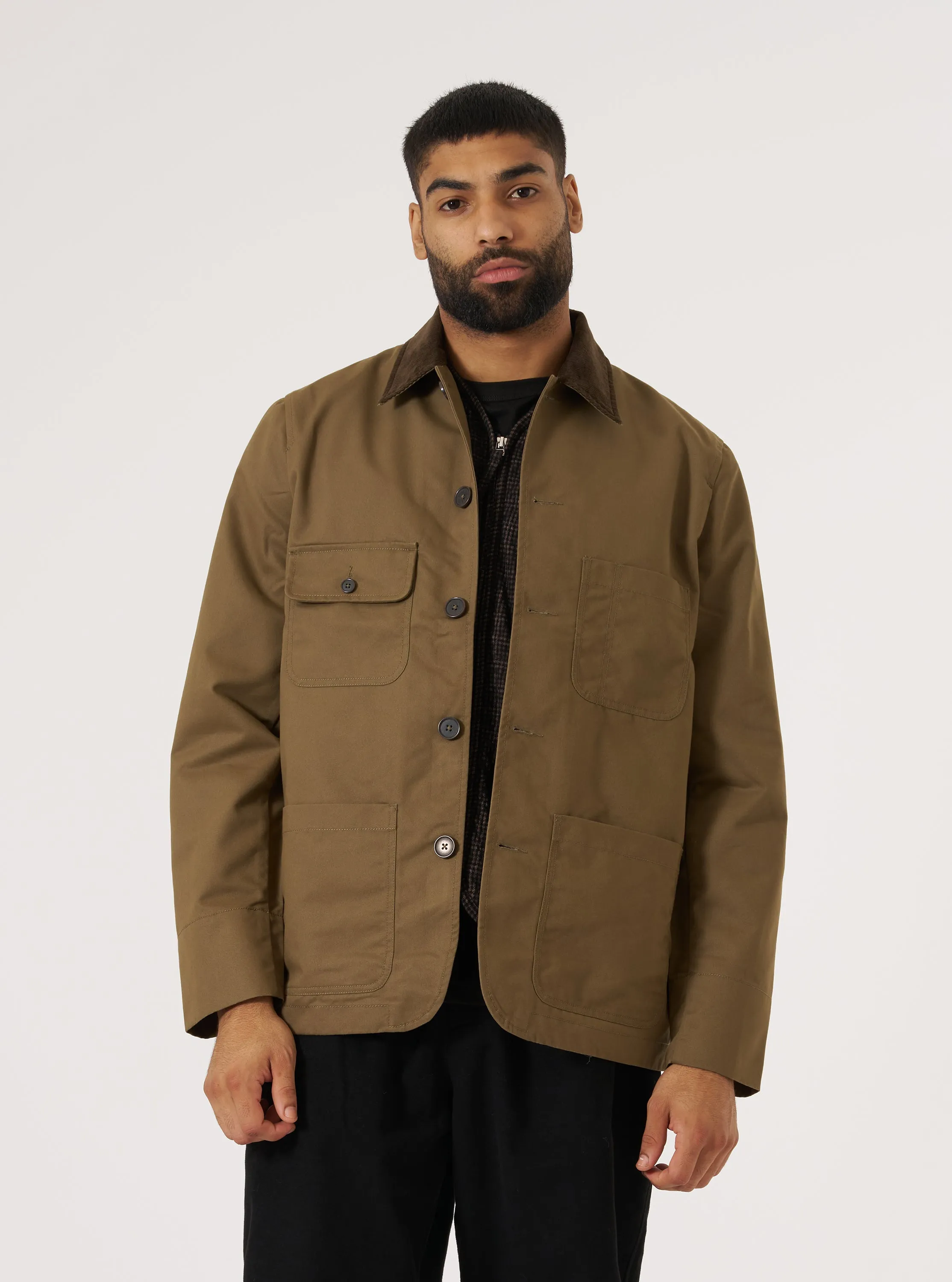 Khaki Brushed Polytech Merchant Jacket sold by Universal Works product image thumbnail 2