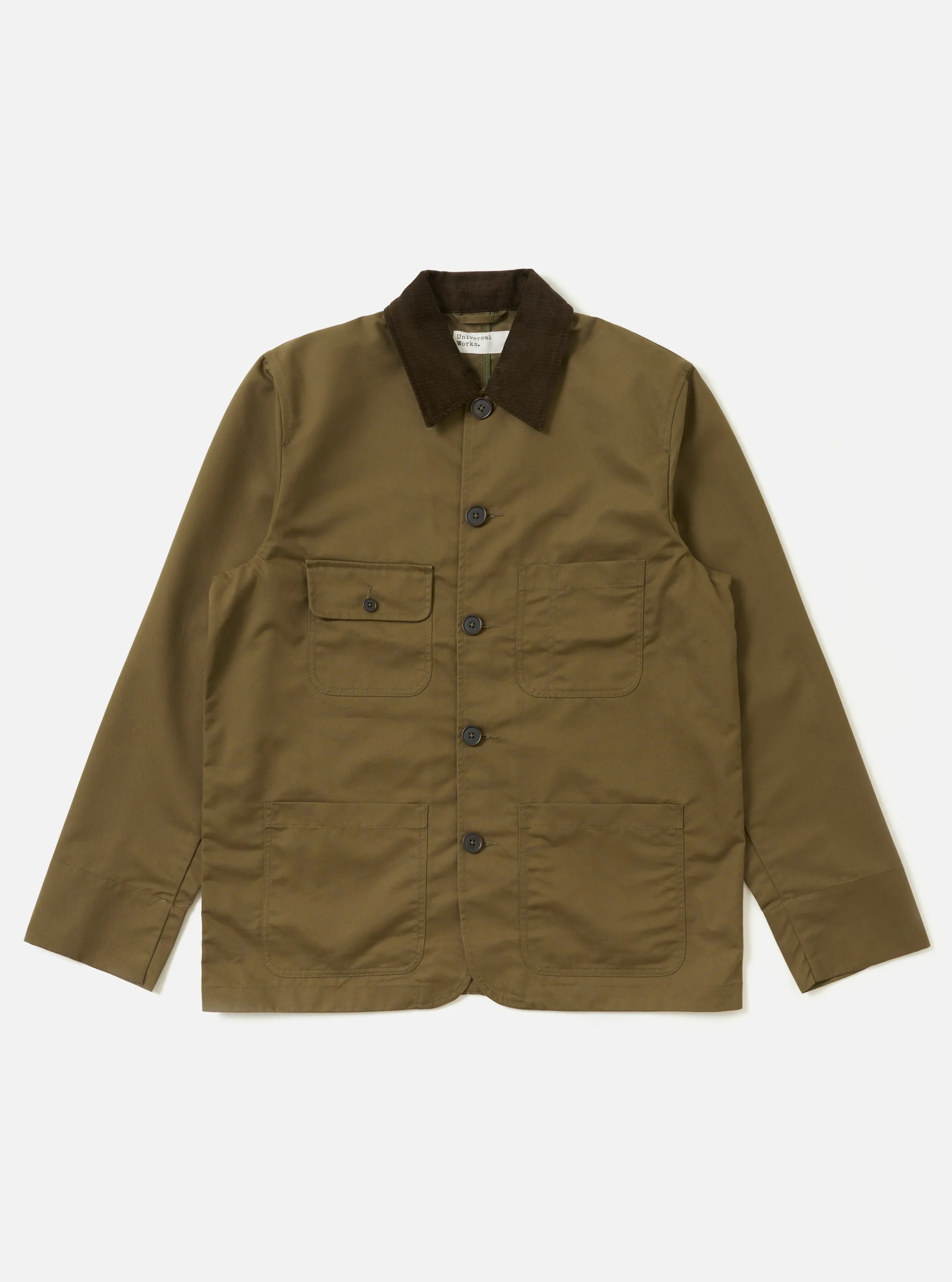 Khaki Brushed Polytech Merchant Jacket sold by Universal Works