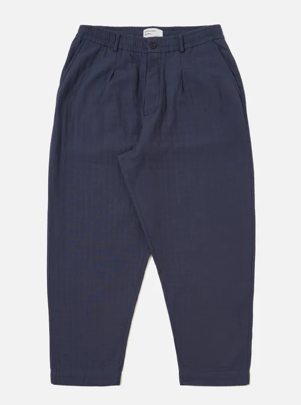 Navy Rahim Cotton Oxford Pant sold by Universal Works