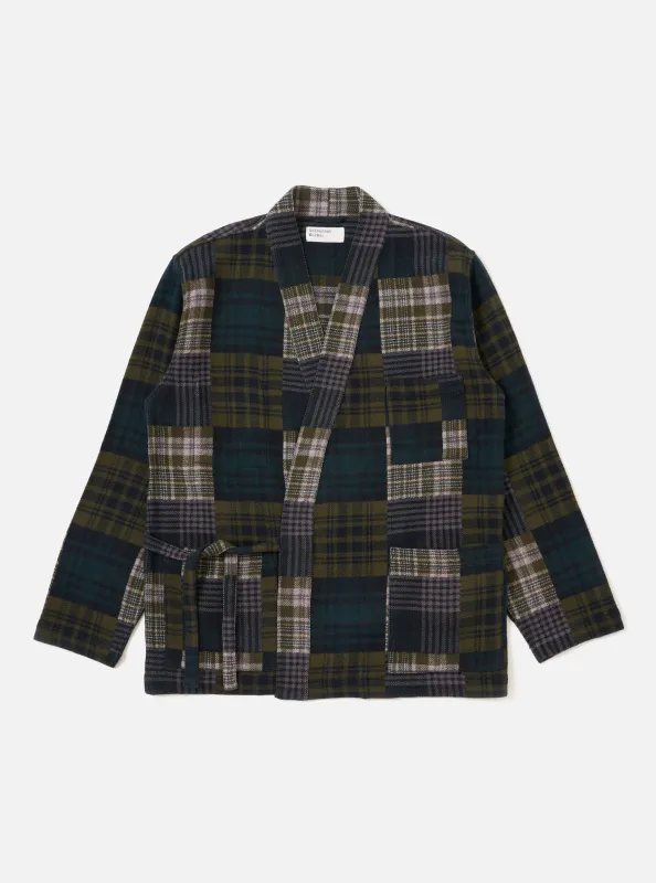Green Japanese Patchwork Kyoto Work Jacket made by Universal Works