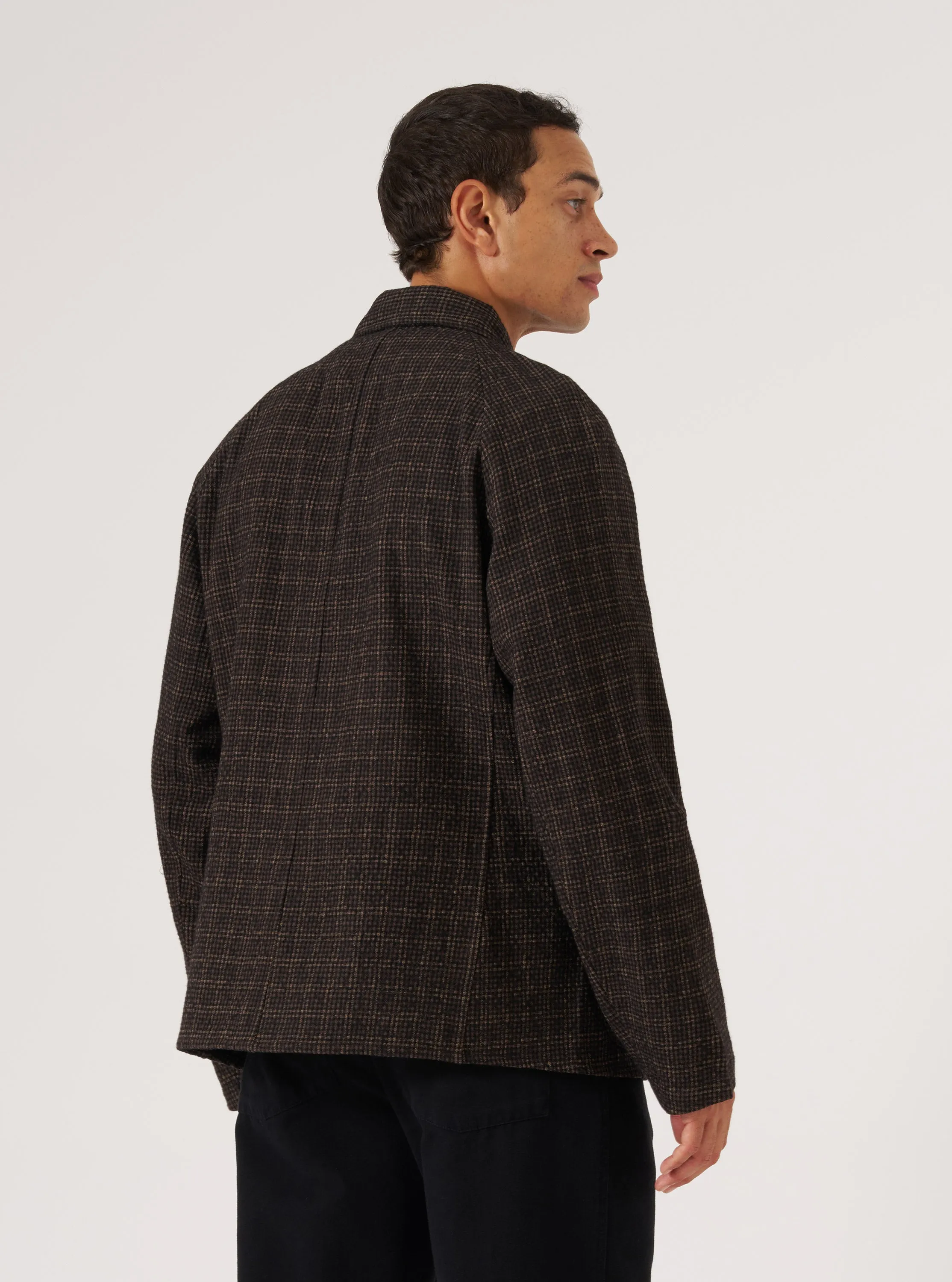 Brown Cedar Check Station Jacket sold by Universal Works product image thumbnail 3