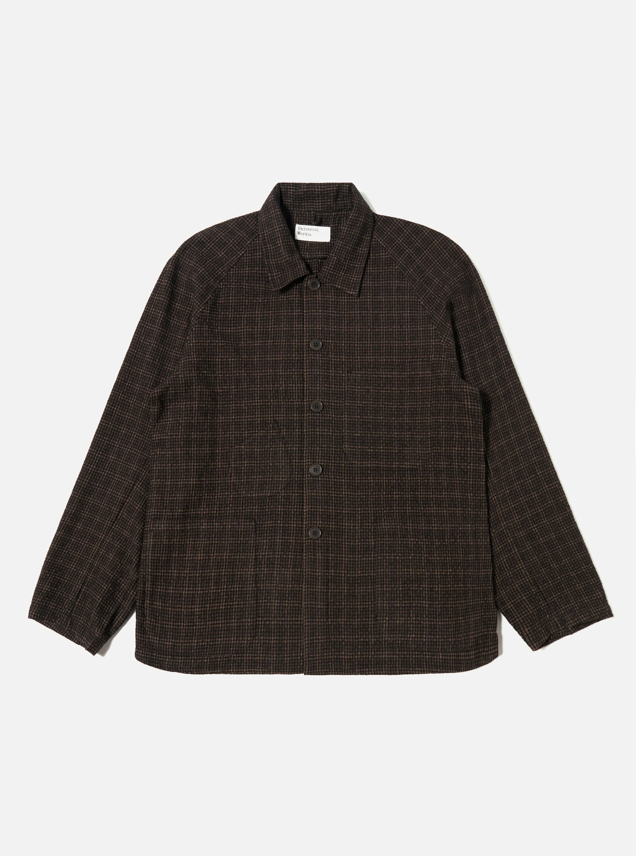 Brown Cedar Check Station Jacket sold by Universal Works