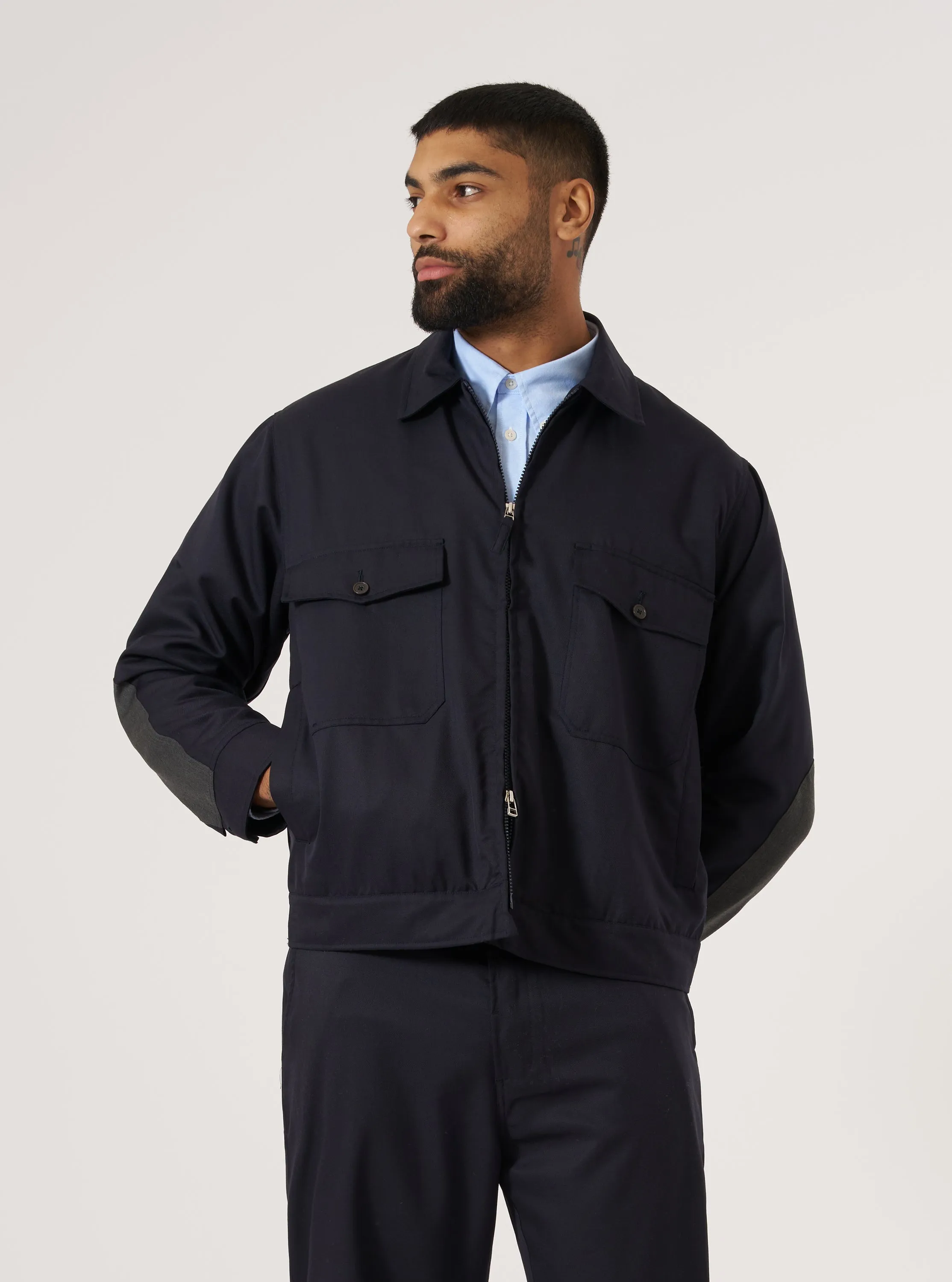 Navy Travel Suiting E130 Jacket sold by Universal Works product image thumbnail 2