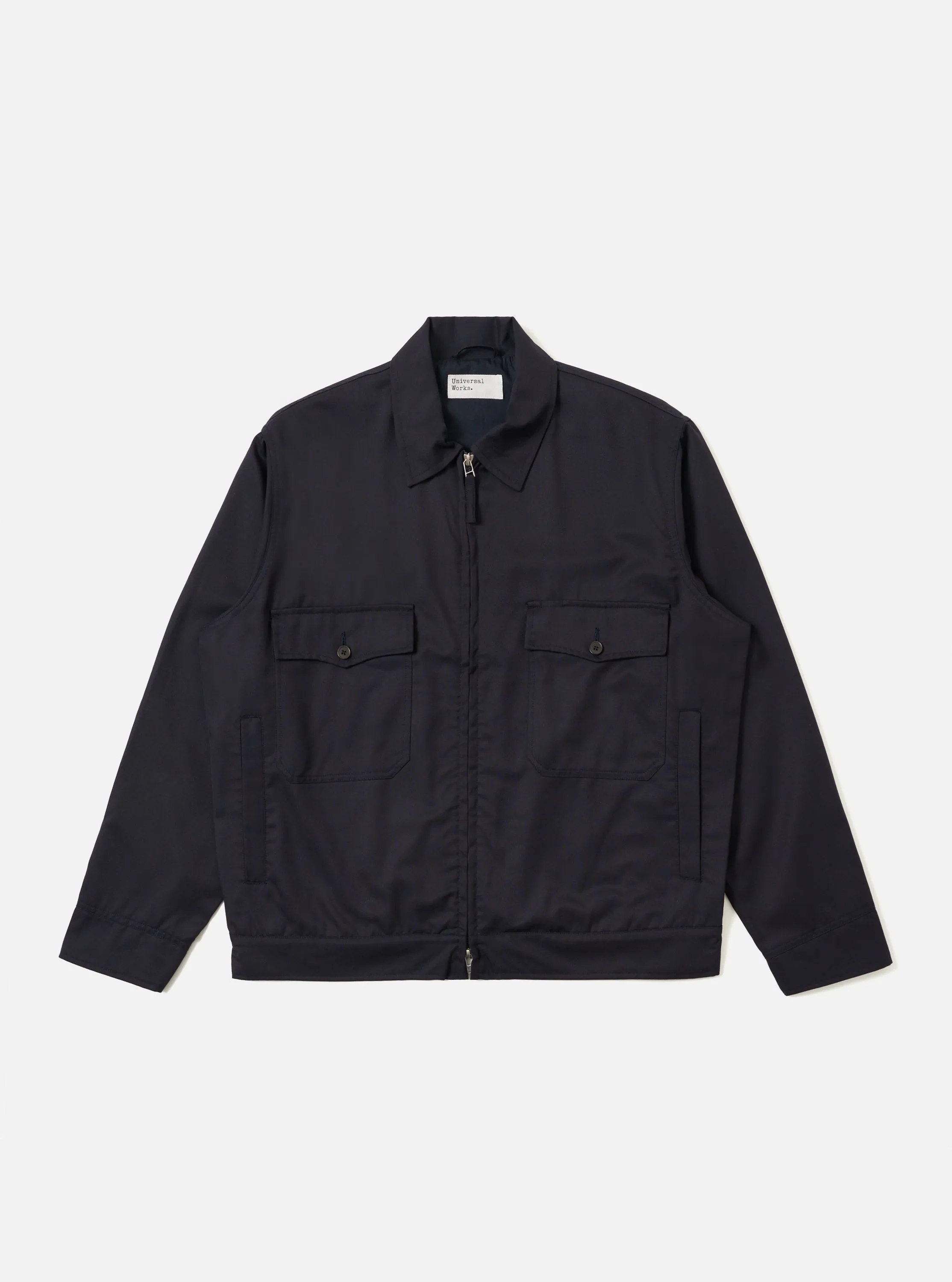 Navy Travel Suiting E130 Jacket sold by Universal Works