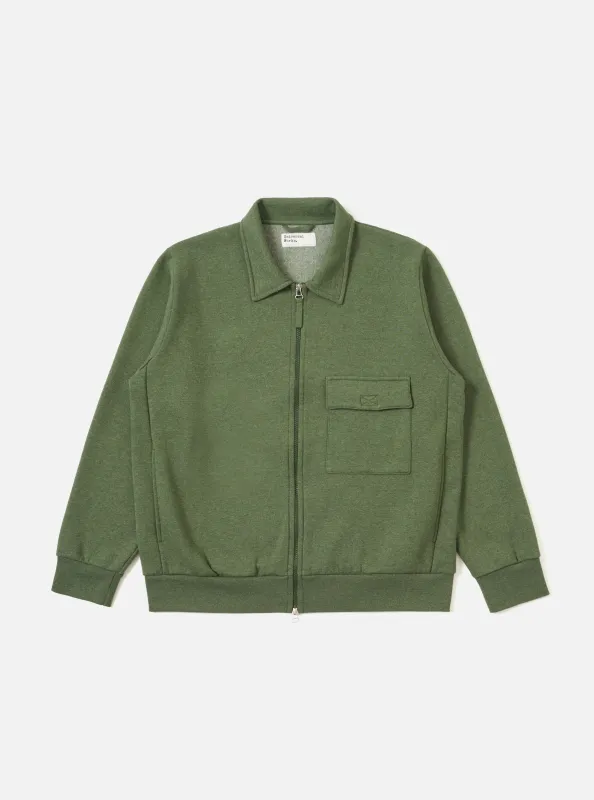 Green Recycled Cotton Blend Jersey Tyler Jacket sold by Universal Works