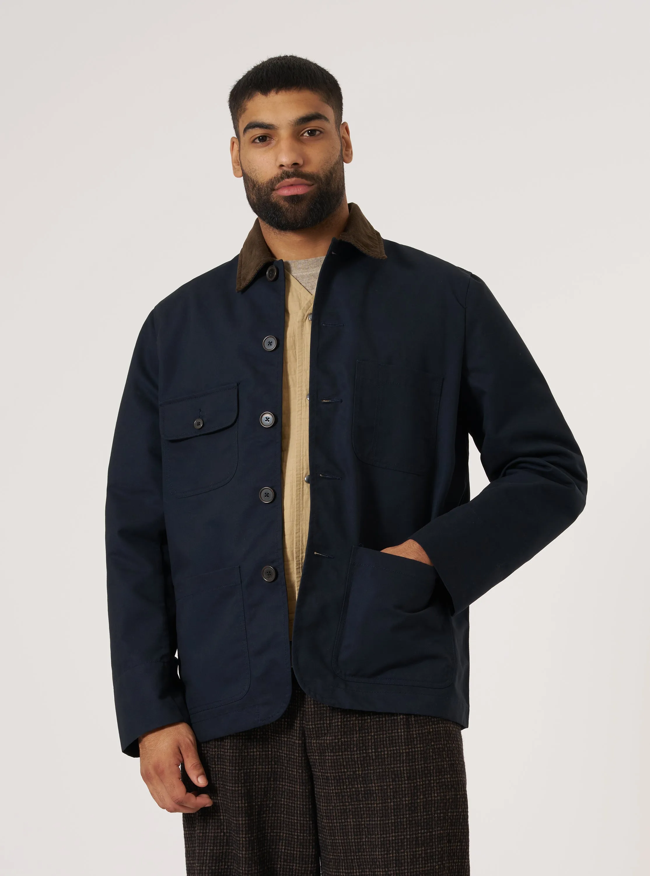 Navy Brushed Polytech Merchant Jacket sold by Universal Works product image thumbnail 2