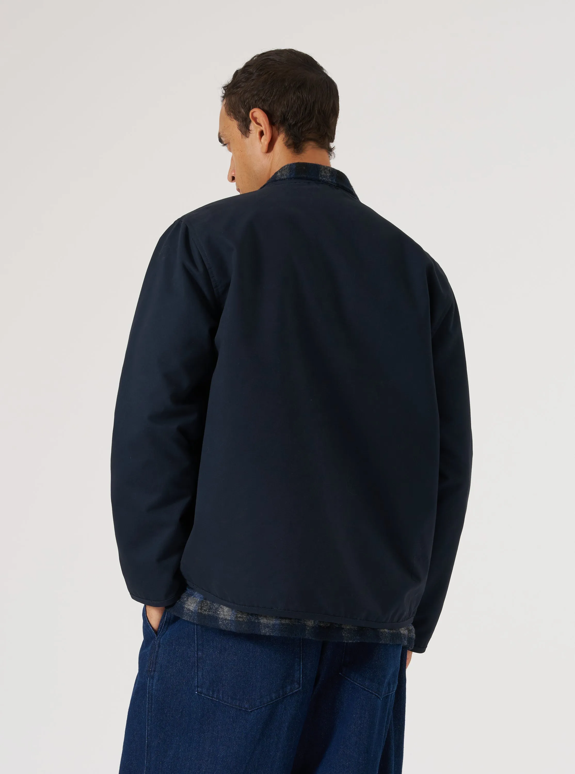 Navy Brushed Polytech Parachute Liner Jacket sold by Universal Works product image thumbnail 3