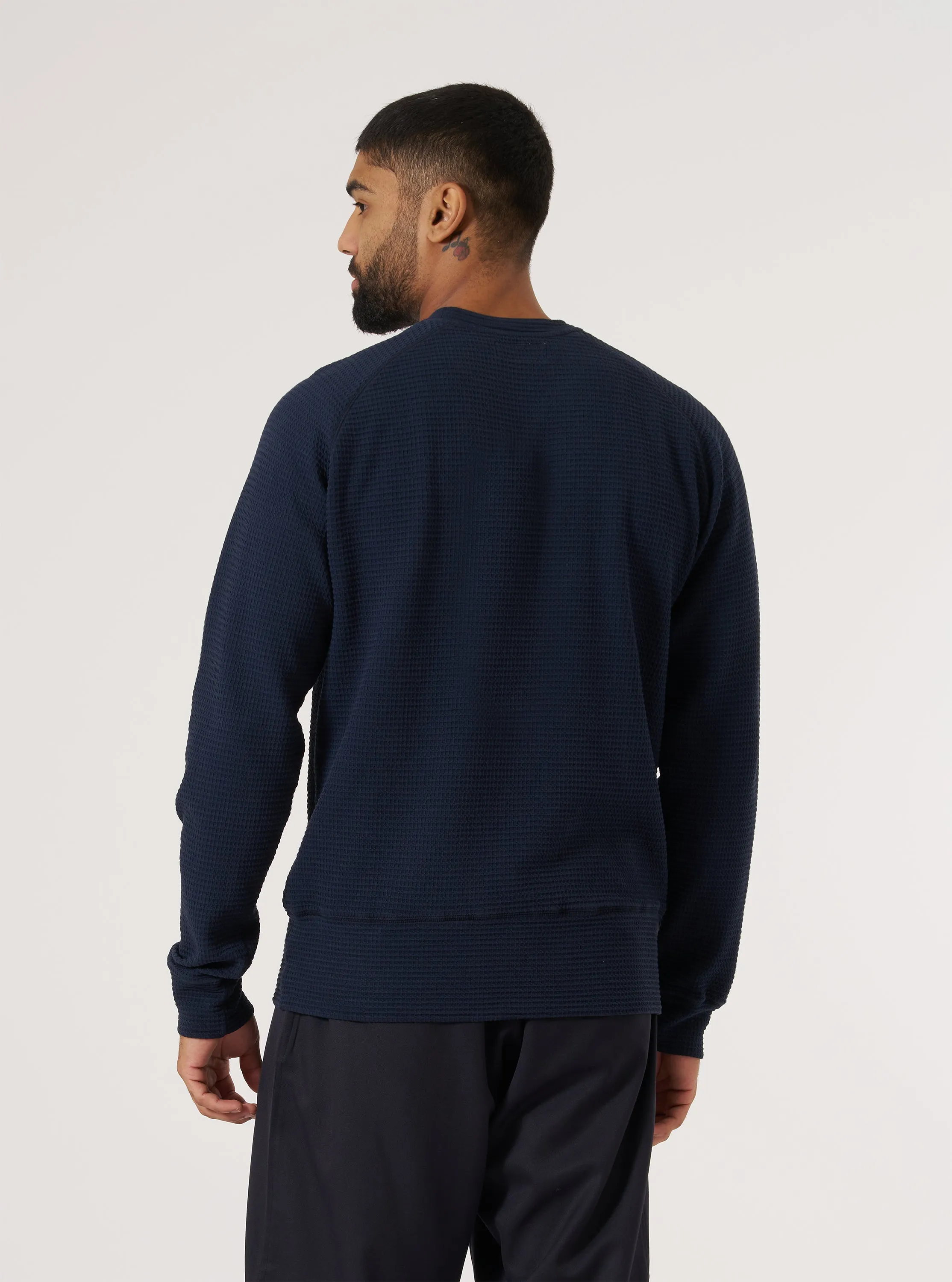 Navy Fantasy Interlock Mr K Crew Sweatshirt sold by Universal Works product image thumbnail 3