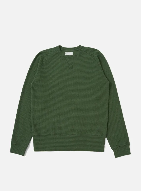 Green Fantasy Interlock Mr K Crew Sweatshirt sold by Universal Works