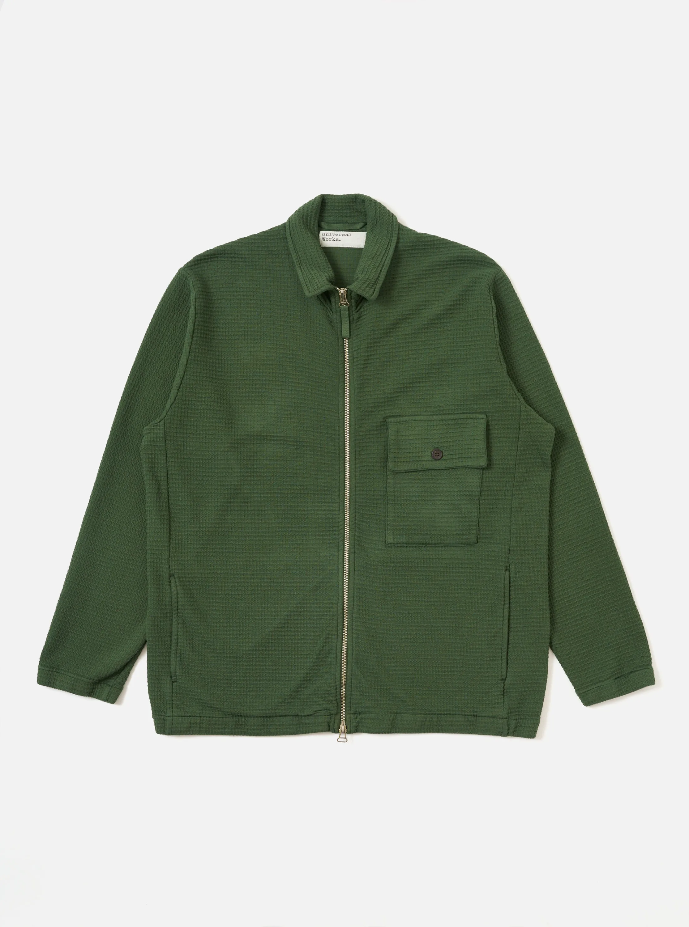 Green Fantasy Interlock K Track Top sold by Universal Works