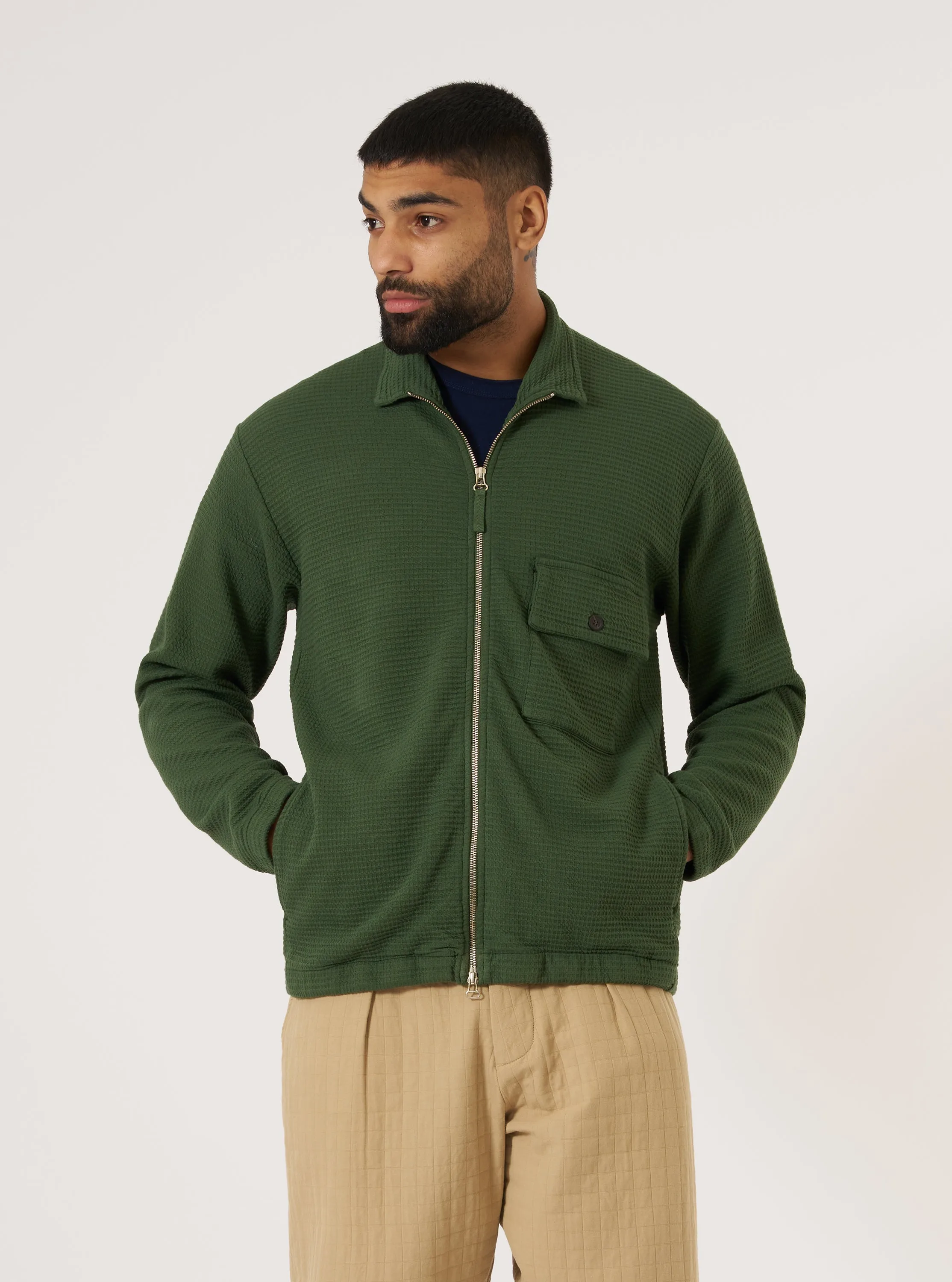 Green Fantasy Interlock K Track Top sold by Universal Works product image thumbnail 2
