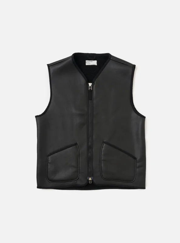 Black Not Shearling Military Liner Gilet sold by Universal Works