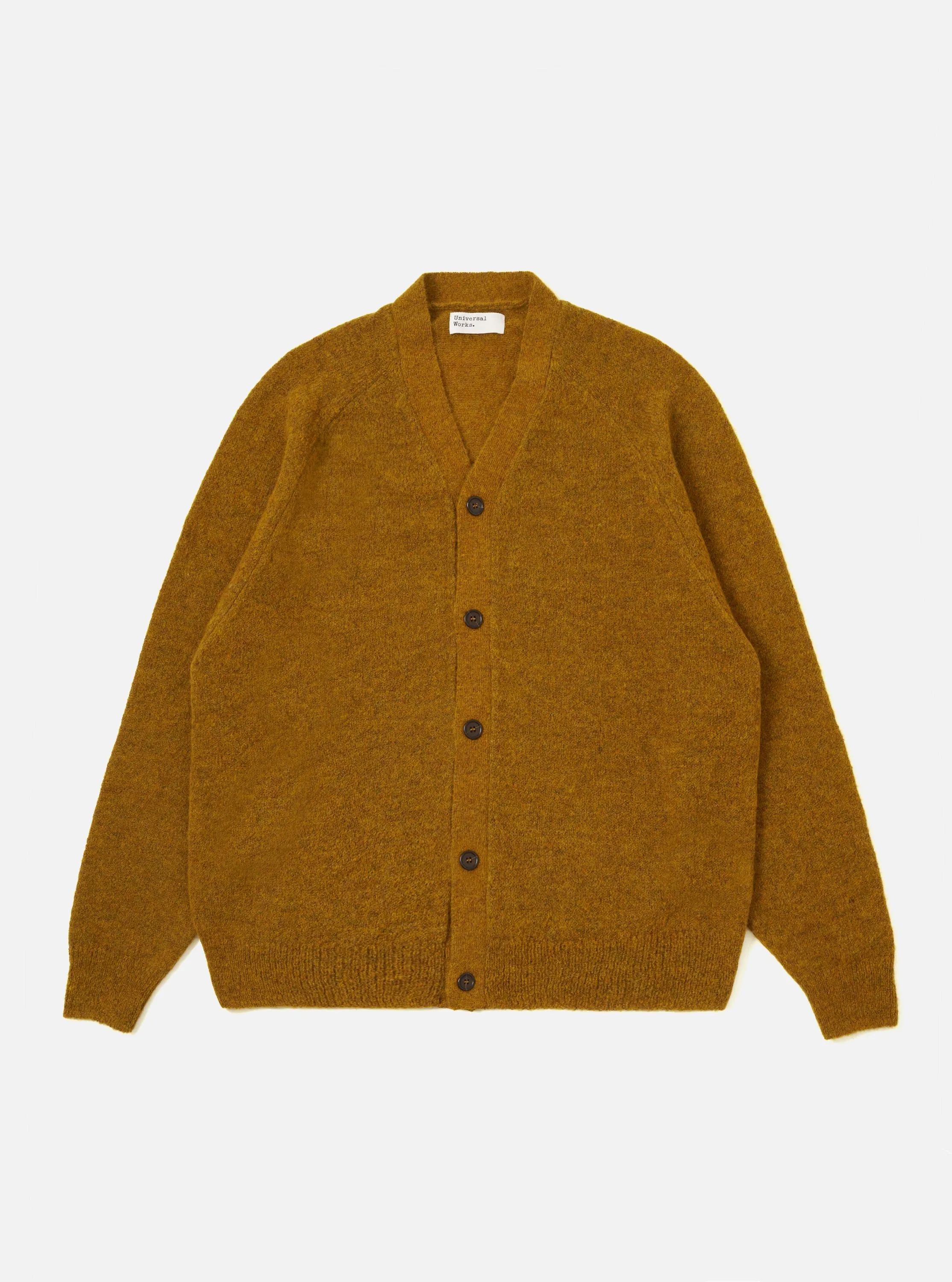 Gold Alpaca Knit David Cardigan sold by Universal Works