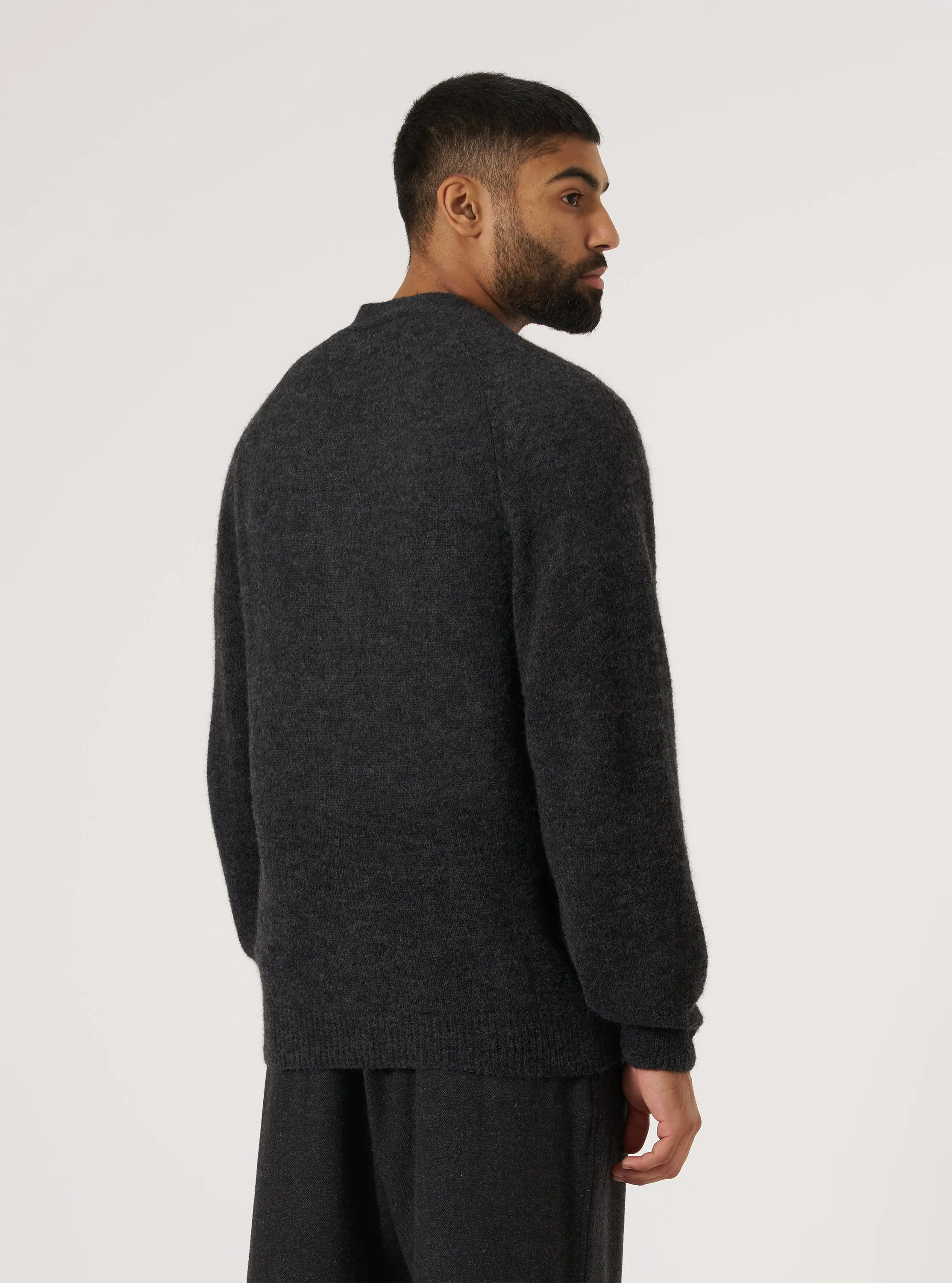 Charcoal Alpaca Knit David Cardigan sold by Universal Works product image thumbnail 3