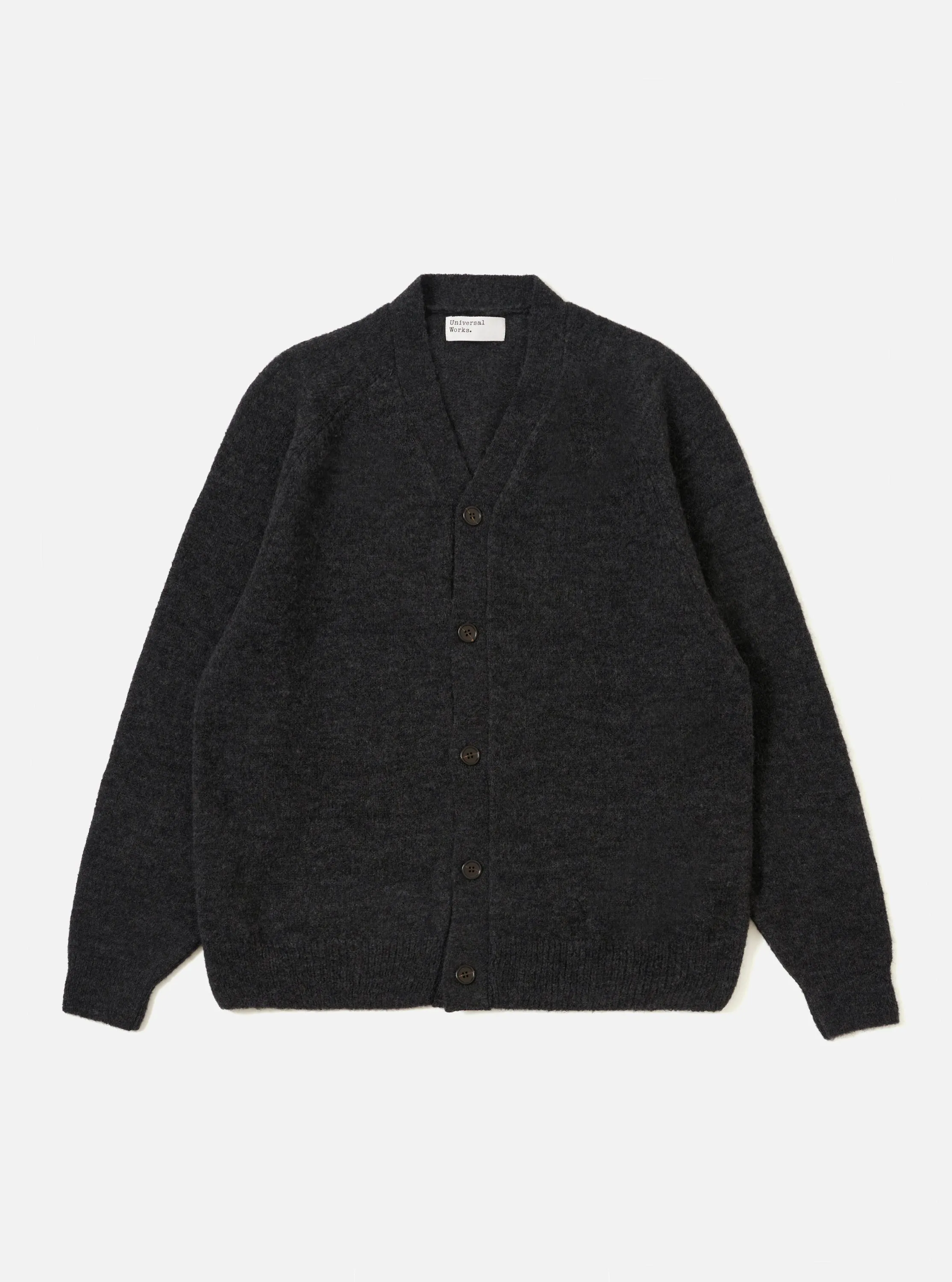 Charcoal Alpaca Knit David Cardigan sold by Universal Works