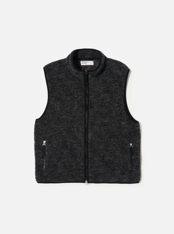Black Six Wool Fleece Climbing Gilet sold by Universal Works