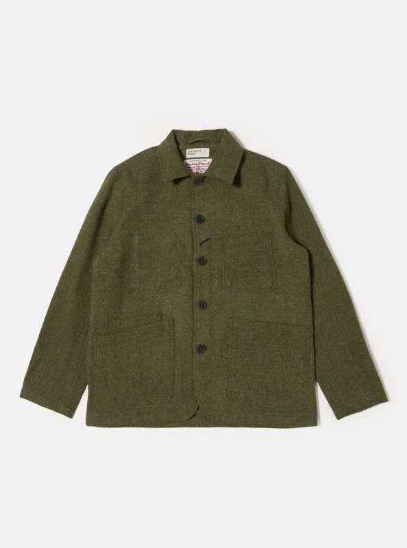 Green Harris Tweed Plaid Bakers Jacket sold by Universal Works