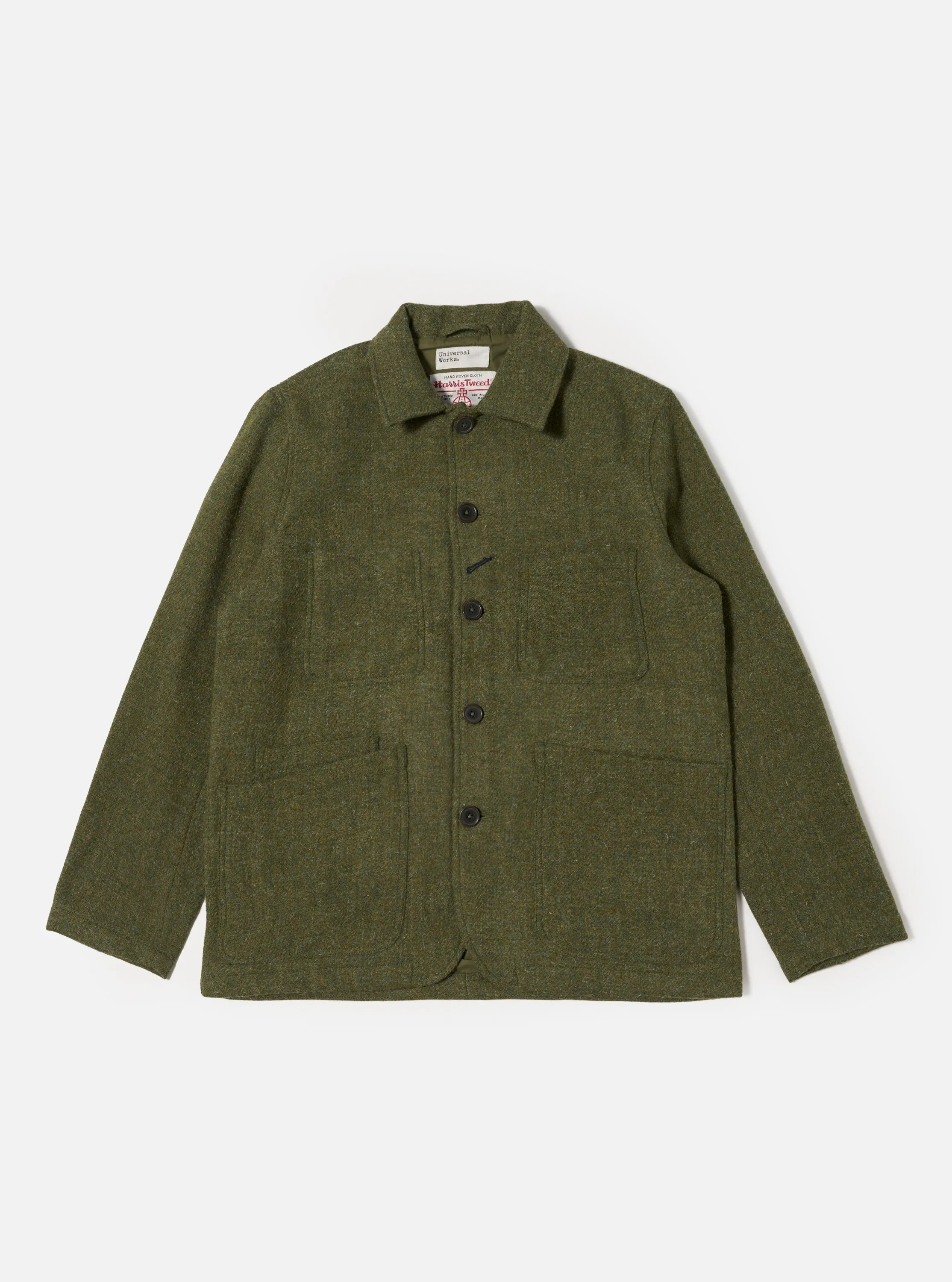 Green Harris Tweed Plaid Bakers Jacket sold by Universal Works