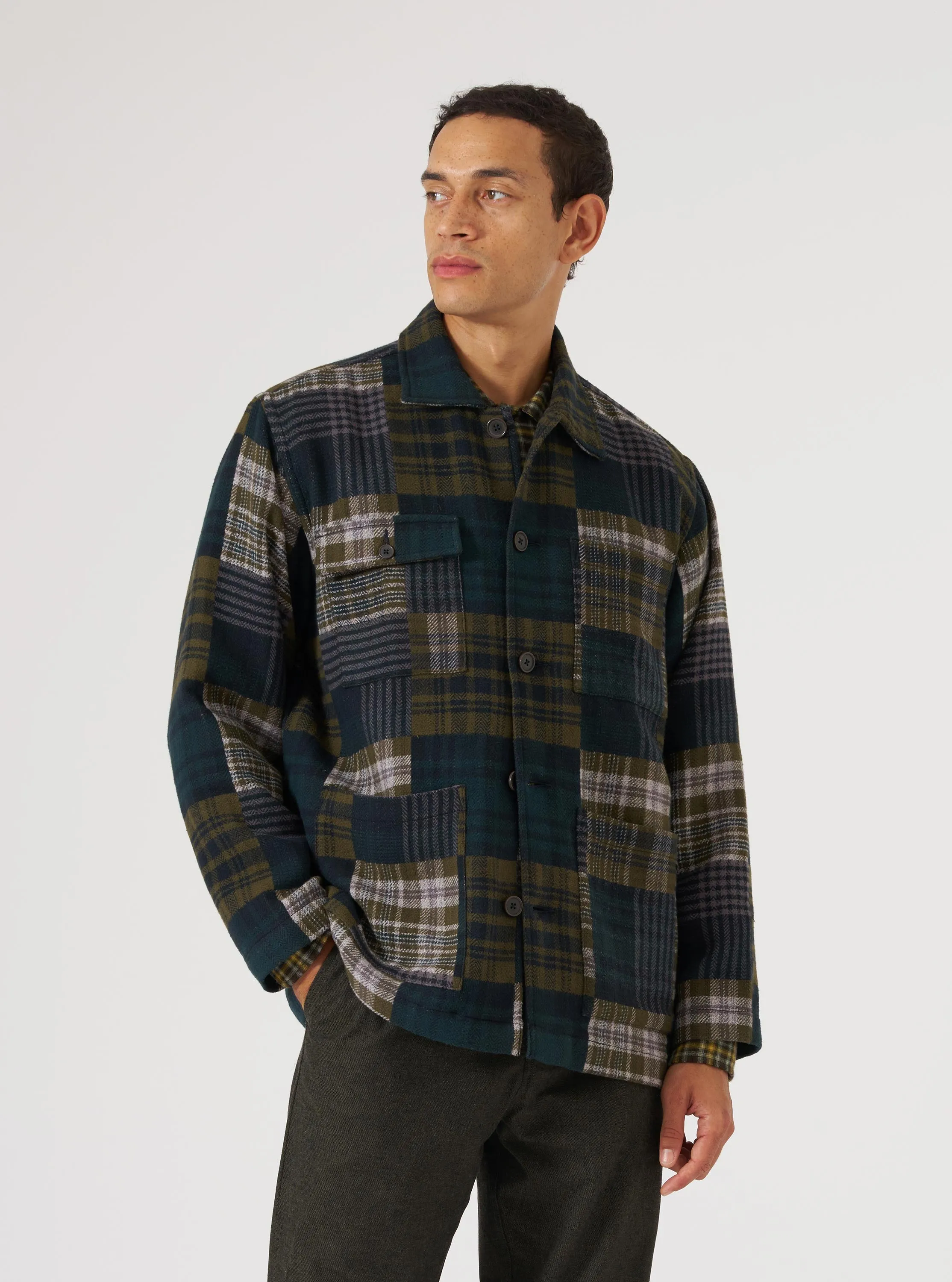 Green Japanese Patchwork Dockside Jacket sold by Universal Works product image thumbnail 2