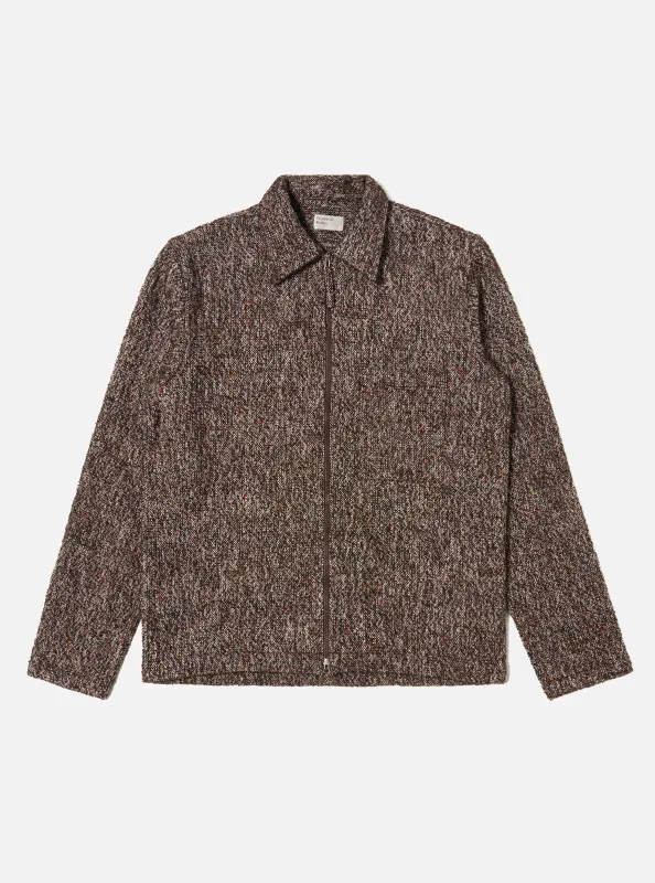 Brown Sedona Tweed Zip Shirt sold by Universal Works