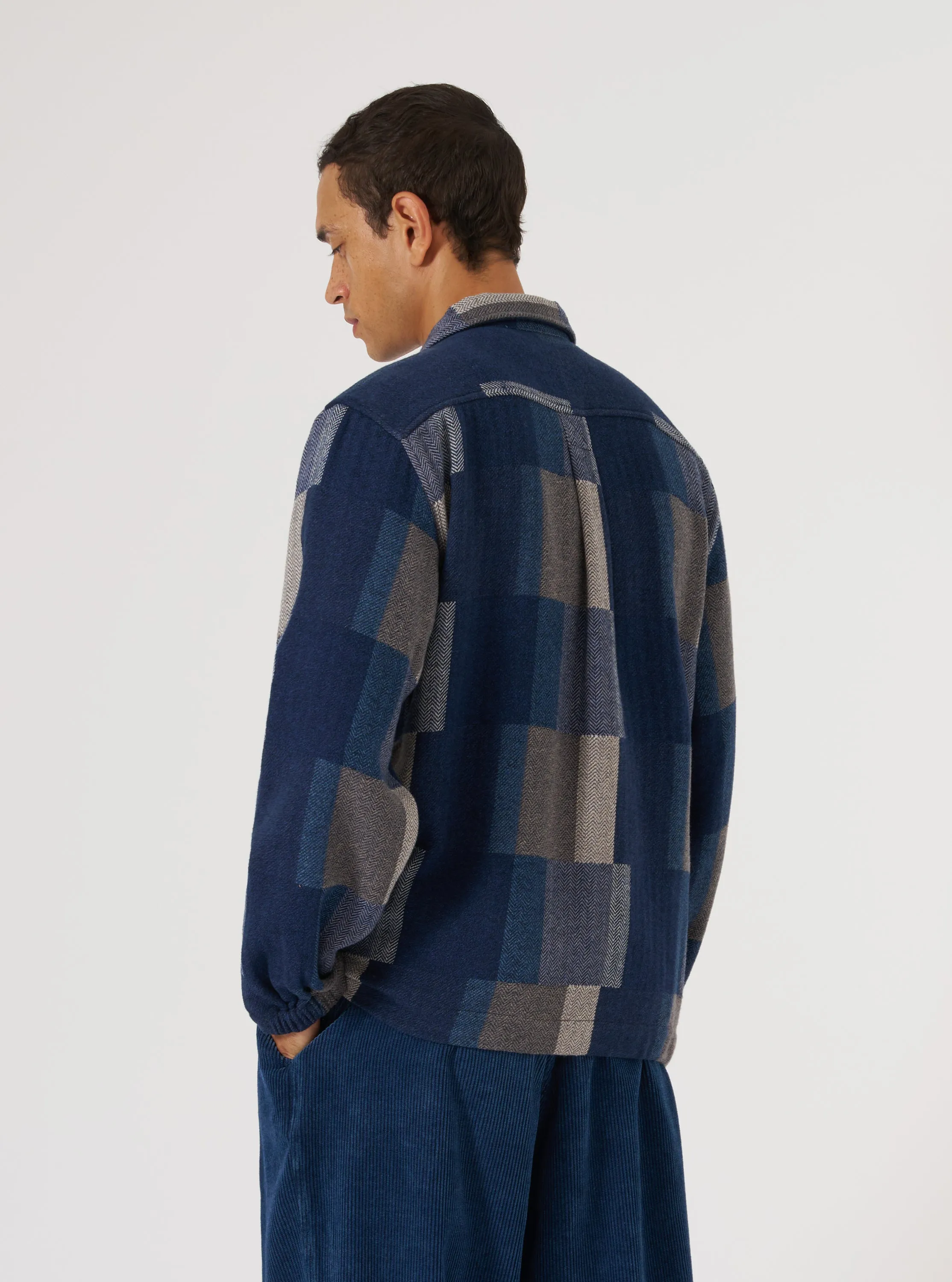 Navy Japanese Patchwork L/S Tech Overshirt sold by Universal Works product image thumbnail 3