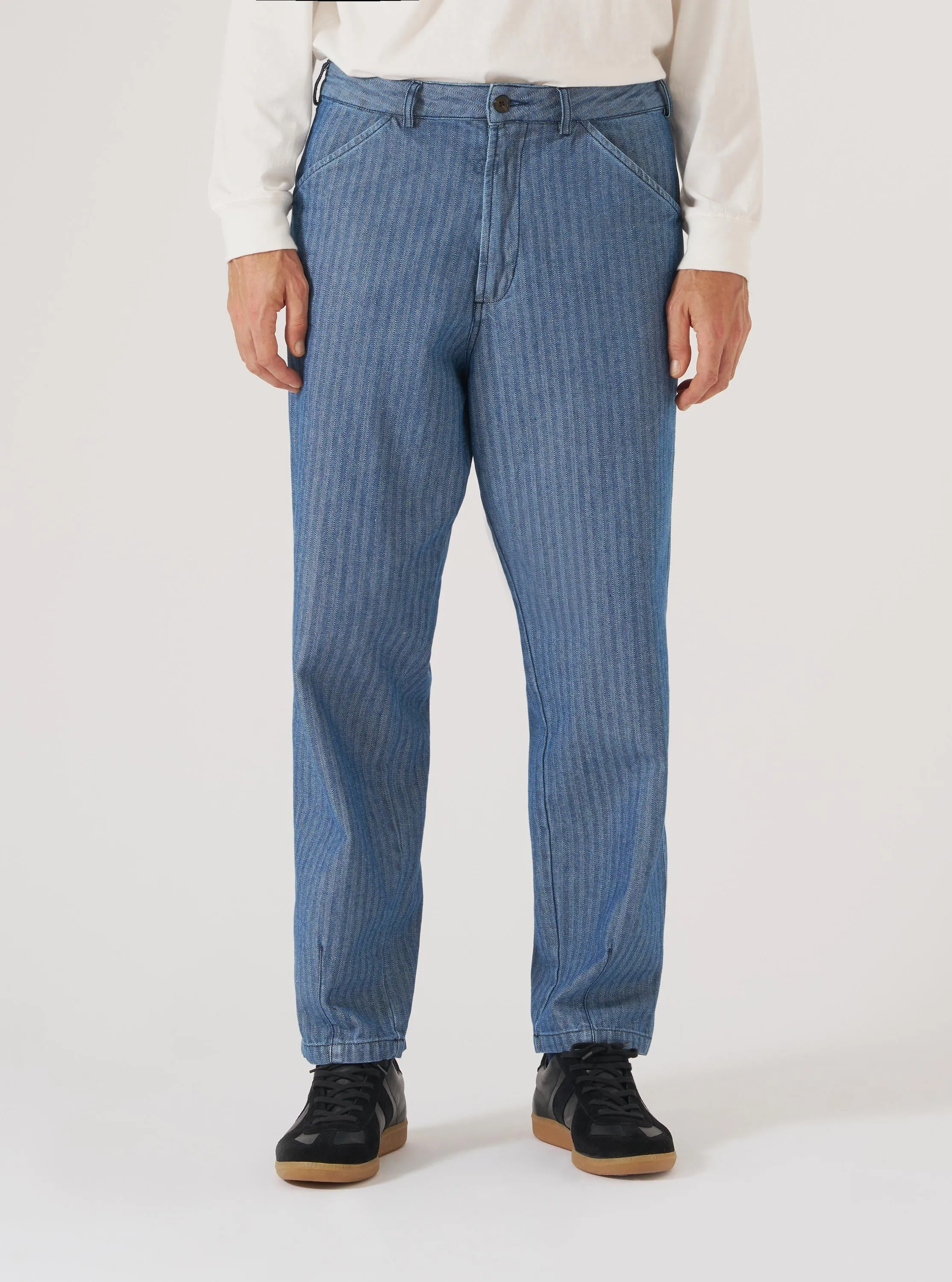 Indigo Denim Herringbone Utility Pant sold by Universal Works product image thumbnail 2