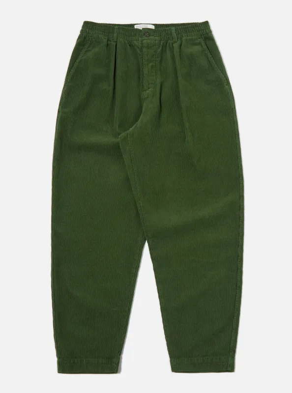 Green Cord Pleated Track Pant sold by Universal Works